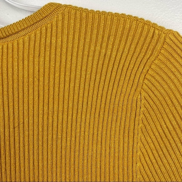 Anthropologie MAEVE Josefa Ribbed Short Sleeve Tee in Mustard Yellow - Picture 7 of 12